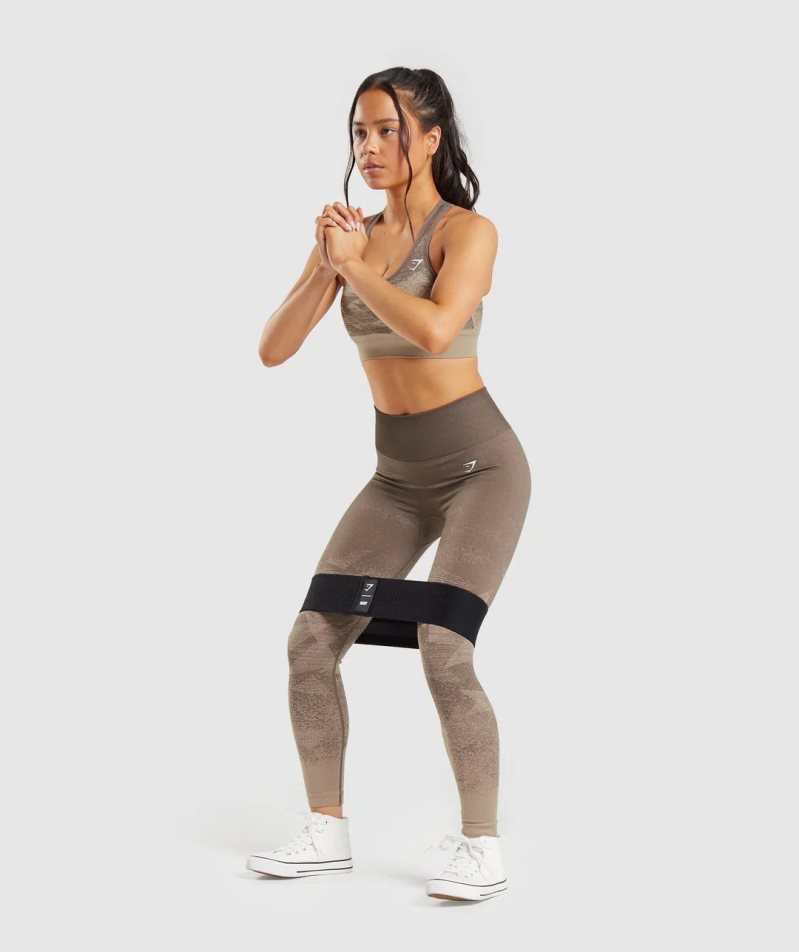 Women's Gymshark Adapt Ombre Seamless Leggings Brown | NZ 1QOUMV